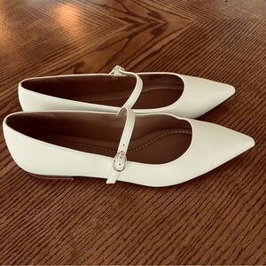 Elegant White Mary Jane Flats